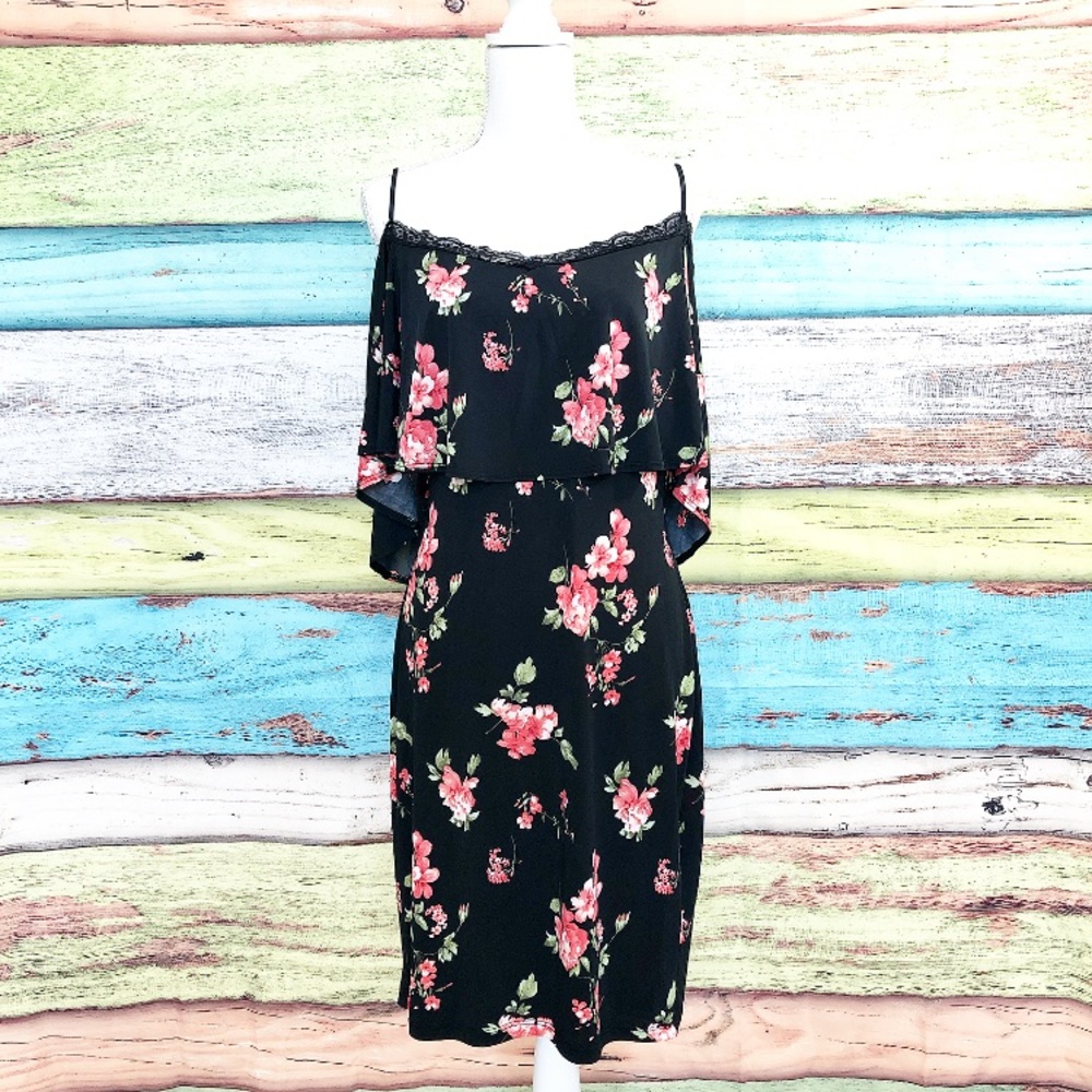 NWOT! Symphony Floral Cold Shoulder Bodycon Dress